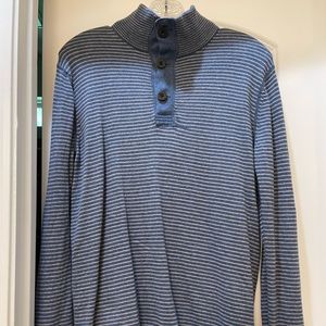 Men’s striped Banana Republic wool blend button turtleneck sweater - small